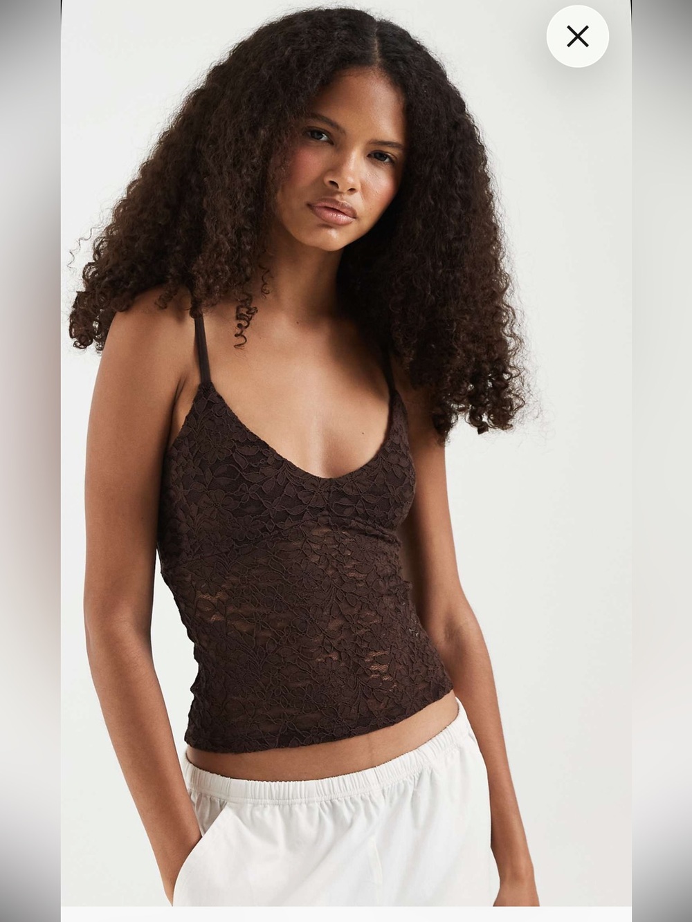 Holister lace halter neck Top in brown